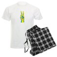 thumbnail image 1 of CafePress - Peace For Ukraine Ukrainian Hand Peace Sig Pajamas - Men's Light Loose Fit Cotton Pajama Set, 1 of 7