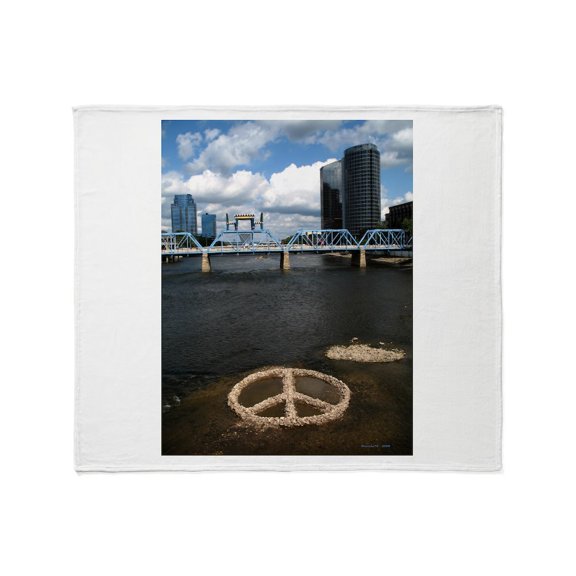 CafePress - Peace, Grand Rapids Throw Blanket - Soft Fleece Throw Blanket, 50"x60" for All Ages