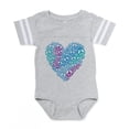 thumbnail image 1 of CafePress - Peace Heart - Cute Infant Baby Football Bodysuit, 1 of 3