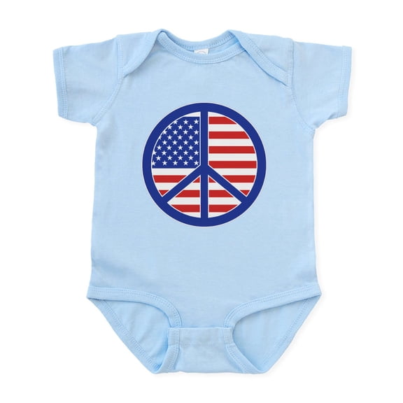 CafePress - Peace In America Body Suit - Baby Light Bodysuit, Size Newborn - 24 Months