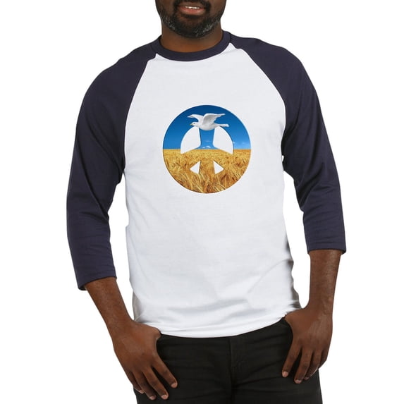 CafePress - Peace In Ukraine - Cotton Baseball Jersey, 3/4 Raglan Sleeve Shirt