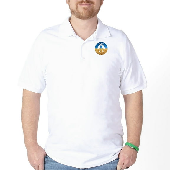 CafePress - Peace In Ukraine - Golf Shirt, Pique Knit Golf Polo