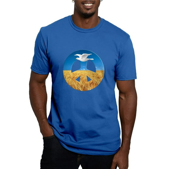 CafePress - Peace In Ukraine Men's Classic T Shirt - Men's Fitted T-Shirt