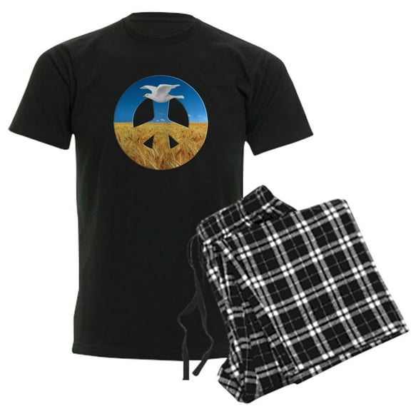 CafePress - Peace In Ukraine - Men's Dark Loose Fit Cotton Pajama Set