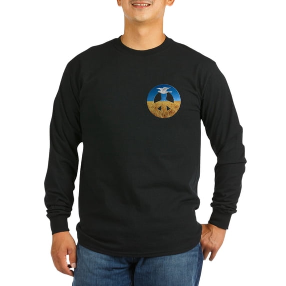 CafePress - Peace In Ukraine Men's Long Sleeve T Shirt - Long Sleeve Dark T-Shirt