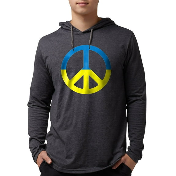CafePress - Peace In Ukraine. Stand With U Long Sleeve T Shirt - Mens Hooded Shirt