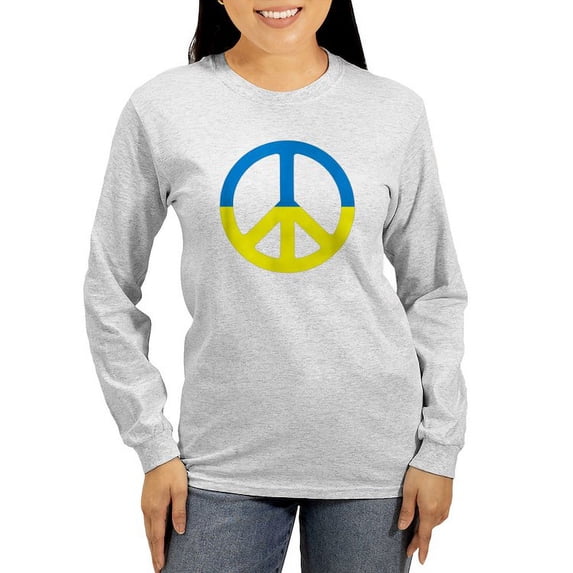 CafePress - Peace In Ukraine. Stand With U Long Sleeve T Shirt - Women's Long Sleeve Graphic Casual T-Shirt
