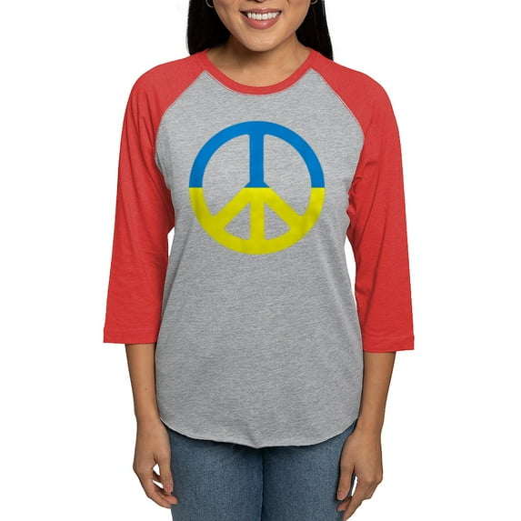 CafePress - Peace In Ukraine. Stand With U Long Sleeve T Shirt - Womens Baseball Tee