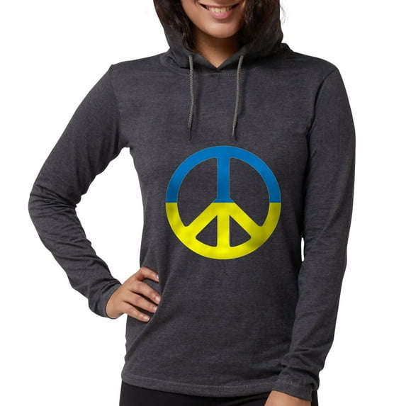 CafePress - Peace In Ukraine. Stand With U Long Sleeve T Shirt - Womens Hooded Shirt