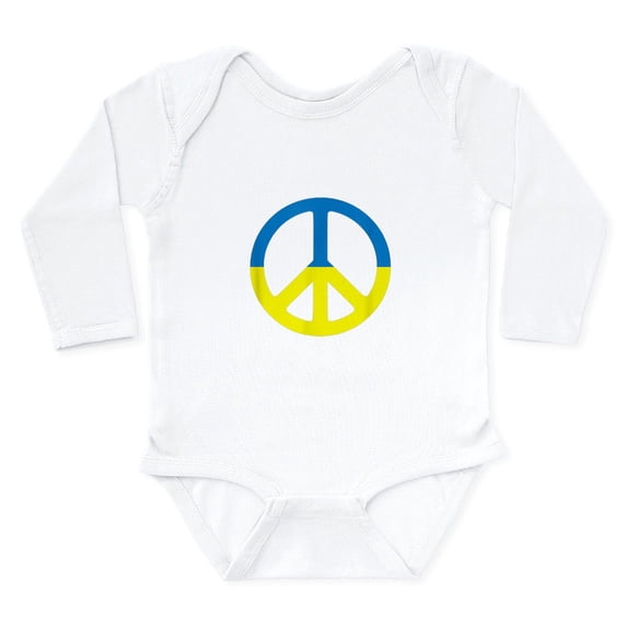CafePress - Peace In Ukraine. Stand With Ukraine. Su Body Suit - Long Sleeve Cotton Baby Bodysuit