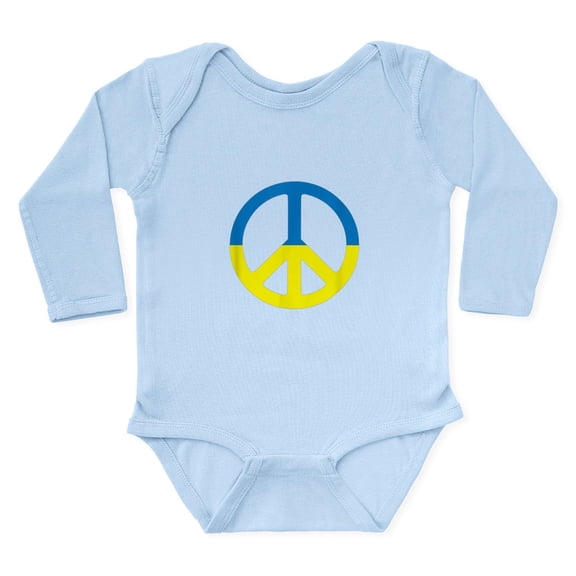 CafePress - Peace In Ukraine. Stand With Ukraine. Su Body Suit - Long Sleeve Cotton Baby Bodysuit
