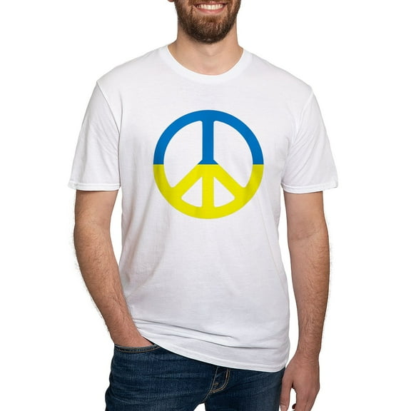 CafePress - Peace In Ukraine. Stand With Ukraine. Supp T Shirt - Fitted T-Shirt, Vintage Fit Soft Cotton Tee