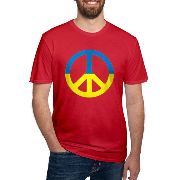 CafePress - Peace In Ukraine. Stand With Ukraine. Supp T Shirt - Men's Fitted T-Shirt