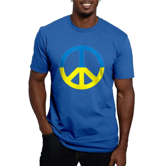 CafePress - Peace In Ukraine. Stand With Ukraine. Supp T Shirt - Men's Fitted T-Shirt
