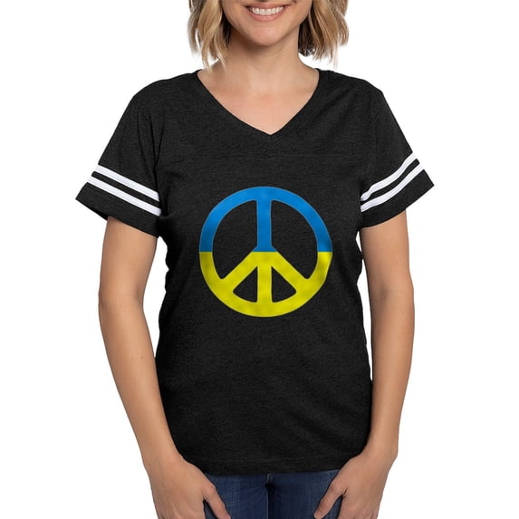 CafePress - Peace In Ukraine. Stand With Ukraine. Supp T Shirt - Womens Football Shirt