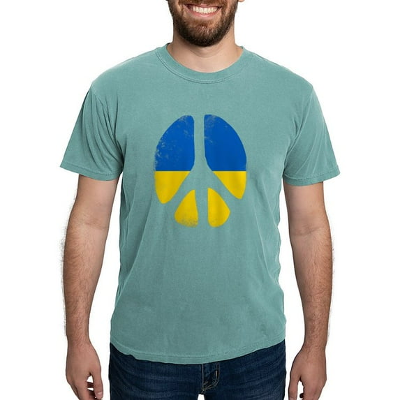 CafePress - Peace In Ukraine T Shirt - Mens Comfort Colors Shirt
