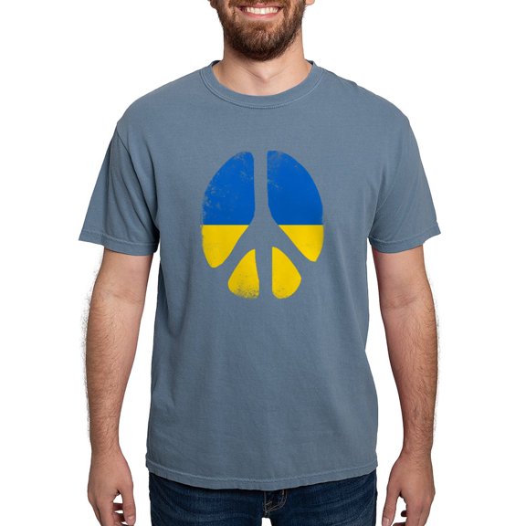 CafePress - Peace In Ukraine T Shirt - Mens Comfort Colors Shirt