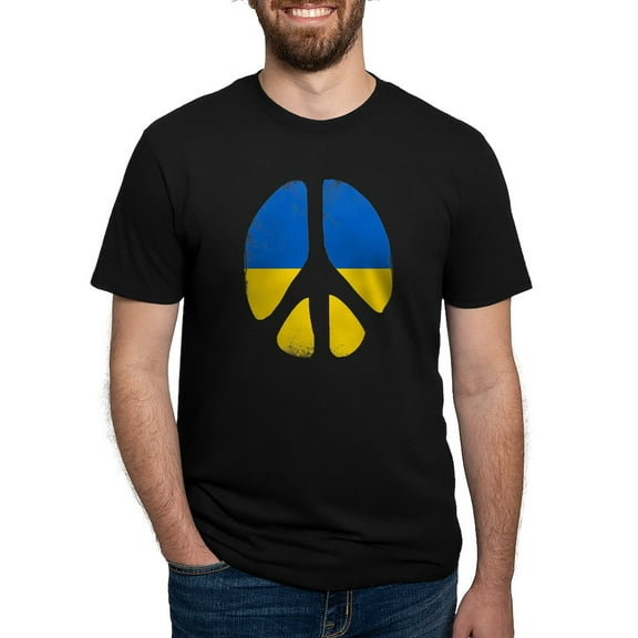 CafePress - Peace In Ukraine T Shirt - Mens Tri-blend T-Shirt