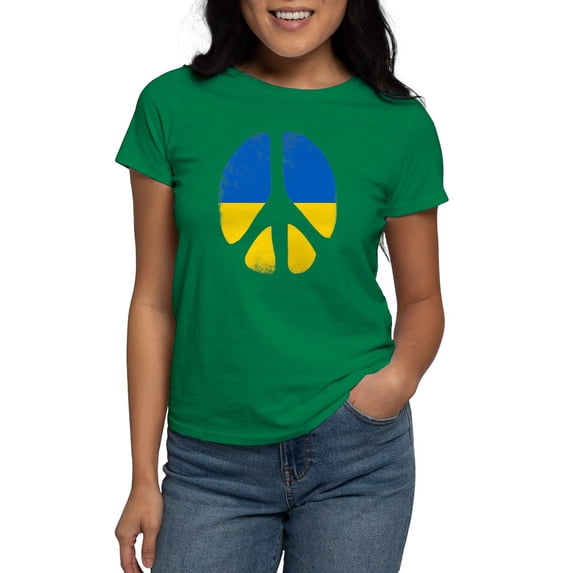 CafePress - Peace In Ukraine T Shirt - Women's Traditional Fit Dark T-Shirt