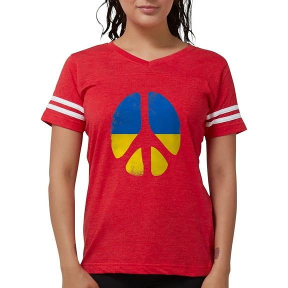 CafePress - Peace In Ukraine T Shirt - Womens Football Shirt