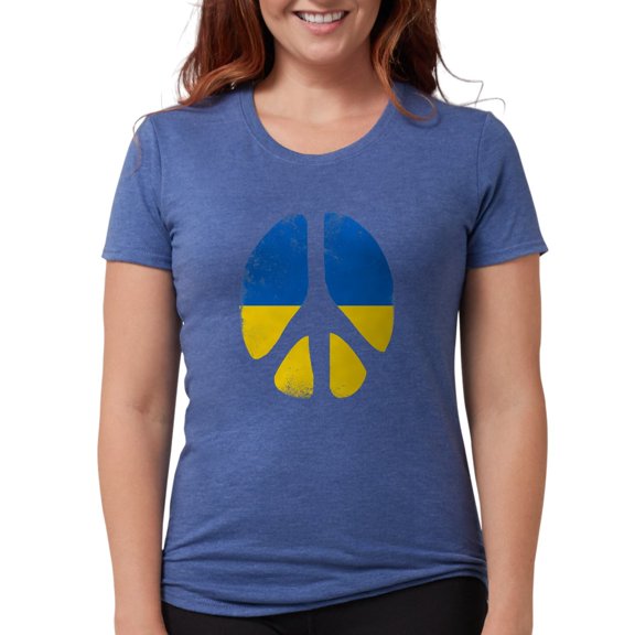 CafePress - Peace In Ukraine T Shirt - Womens Tri-blend T-Shirt