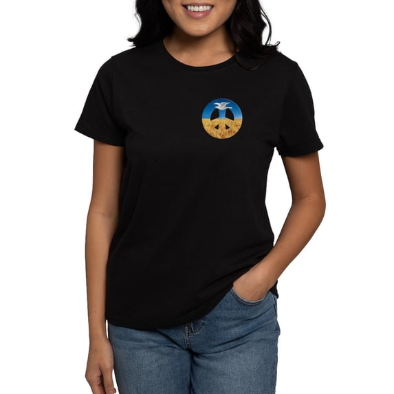 CafePress - Peace In Ukraine Women's Value T Shirt - Women's Traditional Fit Dark T-Shirt