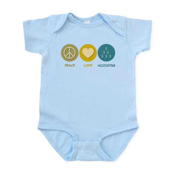 CafePress - Peace Love Accounting Infant Bodysuit - Baby Light Bodysuit, Size Newborn - 24 Months