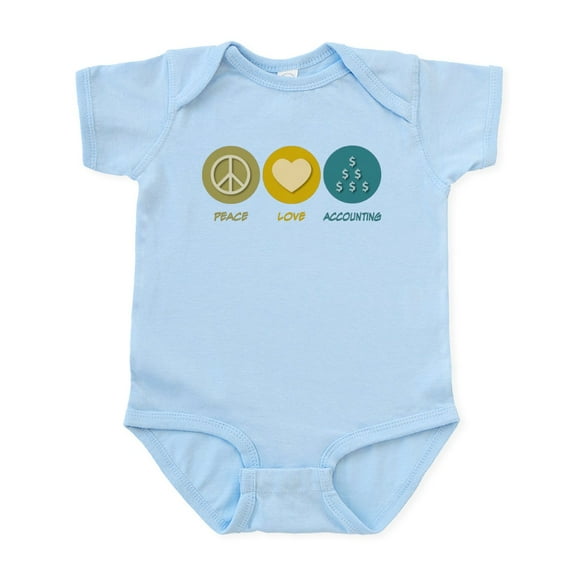 CafePress - Peace Love Accounting Infant Bodysuit - Baby Light Bodysuit, Size Newborn - 24 Months