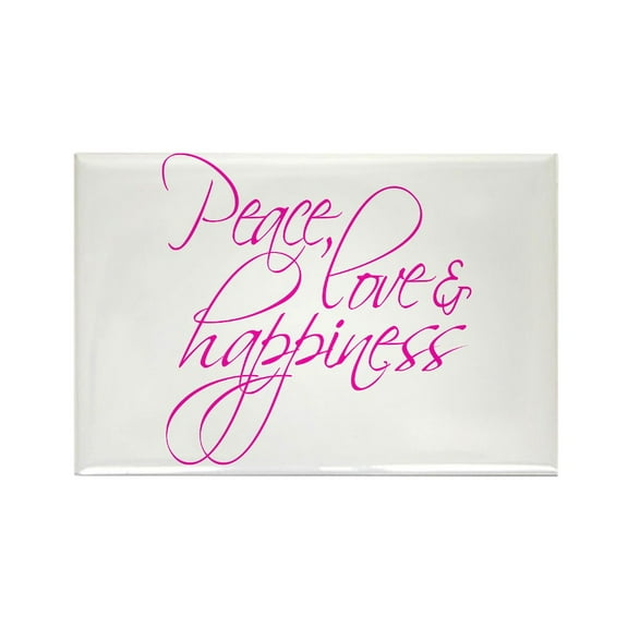 CafePress - Peace Love &Amp; Happiness Magnets - Rectangle Magnet, 2"x3" Refrigerator Magnet