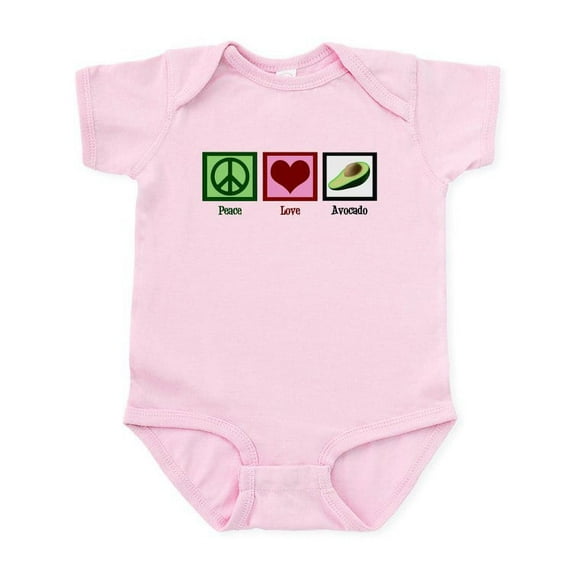 CafePress - Peace Love Avocado Infant Bodysuit - Baby Light Bodysuit, Size Newborn - 24 Months