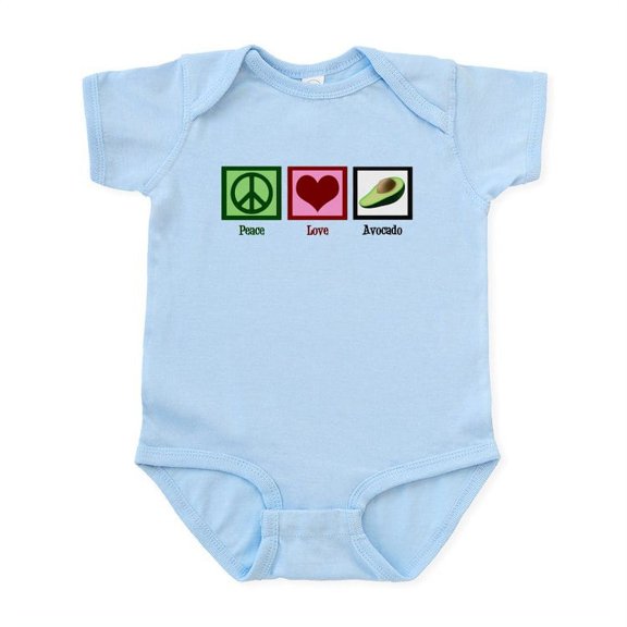 CafePress - Peace Love Avocado Infant Bodysuit - Baby Light Bodysuit, Size Newborn - 24 Months