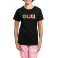 thumbnail image 1 of CafePress - Peace Love Basketball Women's Dark Pajamas - Women's Short Sleeve Print T-Shirt and Pants Dark Cotton Pajama Set, 1 of 7