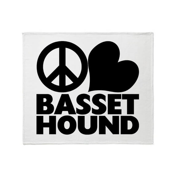 CafePress - Peace Love Basset Hound Throw Blanket - Soft Fleece Throw Blanket, 50"x60" for All Ages