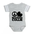 thumbnail image 1 of CafePress - Peace Love Bearded Collie - Cute Infant Baby Football Bodysuit, 1 of 3