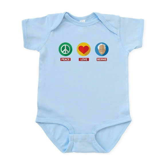 CafePress - Peace Love Bernie Body Suit - Baby Light Bodysuit, Size Newborn - 24 Months