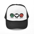 thumbnail image 1 of CafePress - Peace Love Bocce - Adjustable Unisex Printed Trucker Hat with Mesh Back, 1 of 8