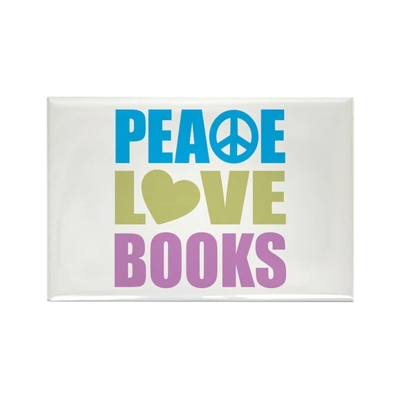 CafePress - Peace Love Books - Rectangle Magnet, 2"x3" Refrigerator Magnet