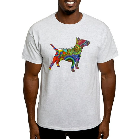 CafePress - Peace Love Bull Terriers Light T Shirt - Men's Classic Graphic T-Shirt