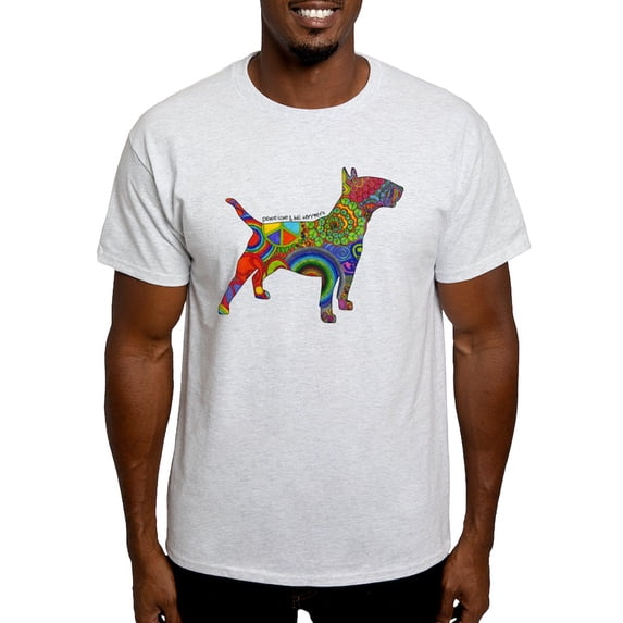 CafePress - Peace Love Bull Terriers Light T Shirt - Men's Classic Graphic T-Shirt