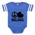 thumbnail image 1 of CafePress - Peace Love Bulldog - Cute Infant Baby Football Bodysuit, 1 of 3