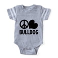 thumbnail image 1 of CafePress - Peace Love Bulldog - Cute Infant Baby Football Bodysuit, 1 of 3