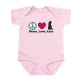 thumbnail image 1 of CafePress - Peace,Love, Cats Baby Light Bodysuit - Baby Light Bodysuit, Size Newborn - 24 Months, 1 of 4