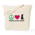 thumbnail image 1 of CafePress - Peace,Love, Cats Tote Bag - Unisex Canvas Tote Bag, Beige, 1-Piece, 1 of 7