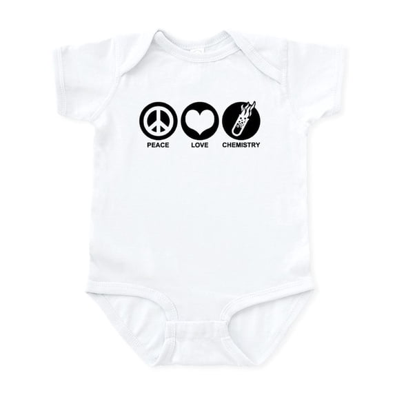 CafePress - Peace Love Chemistry Infant Bodysuit - Baby Light Bodysuit, Size Newborn - 24 Months
