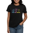 thumbnail image 1 of CafePress - Peace, Love, Chickens Women's Dark T Shirt - Women's Traditional Fit Dark T-Shirt, 1 of 4