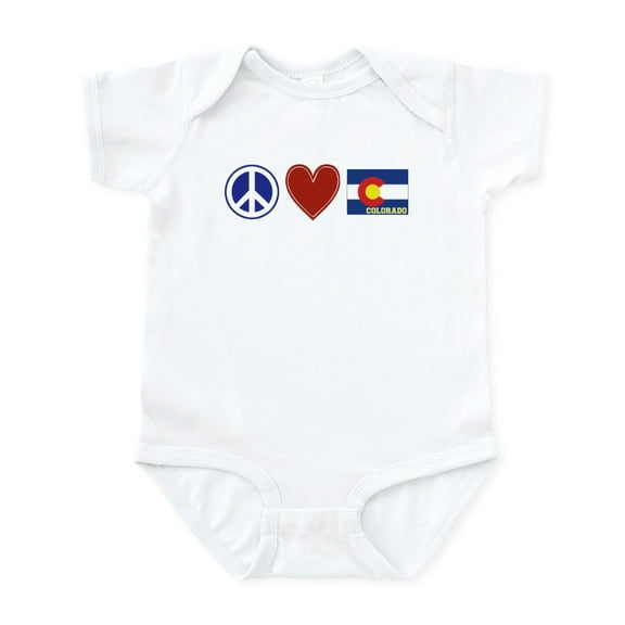 CafePress - Peace Love Colorado Infant Bodysuit - Baby Light Bodysuit, Size Newborn - 24 Months
