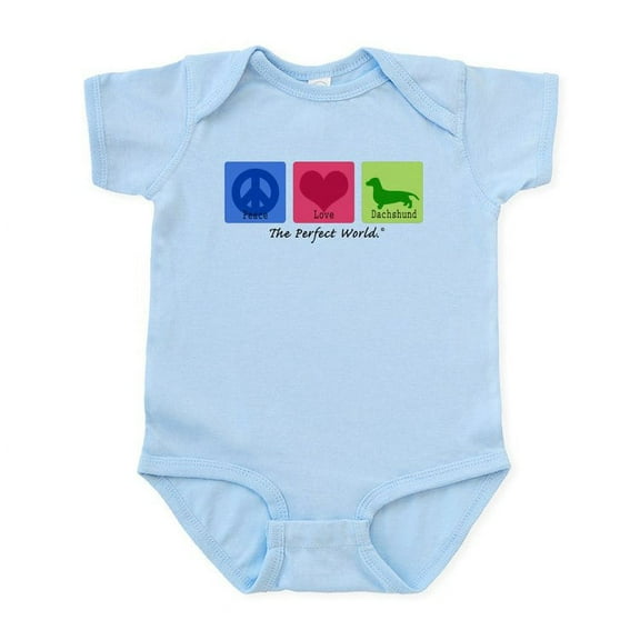 CafePress - Peace Love Dachshund Infant Bodysuit - Baby Light Bodysuit, Size Newborn - 24 Months