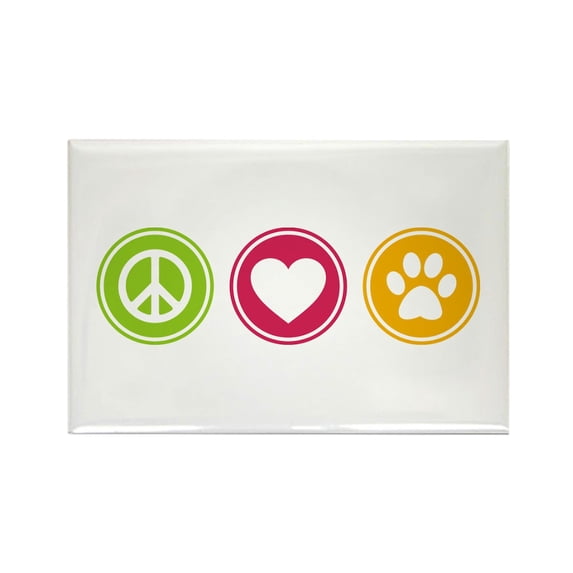 CafePress - Peace Love Dogs - Rectangle Magnet, 2"x3" Refrigerator Magnet