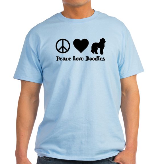 CafePress - Peace, Love, Doodles Light T Shirt - Men's Classic Graphic T-Shirt