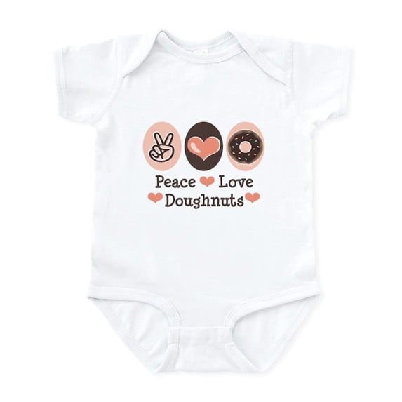 CafePress - Peace Love Doughnuts Donut Infant Bodysuit - Baby Light Bodysuit, Size Newborn - 24 Months